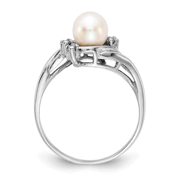 Lovely Rita's Ring 14k White Gold Pearl Diamond Ring