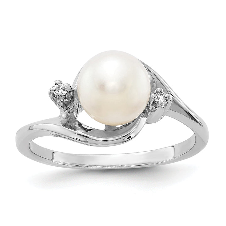 Lovely Rita's Ring 14k White Gold Pearl Diamond Ring