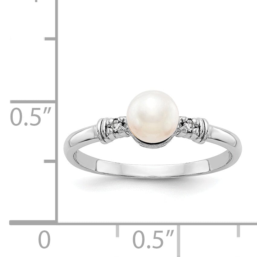 Lovely Rita's Ring 14k White Gold Pearl Diamond Ring