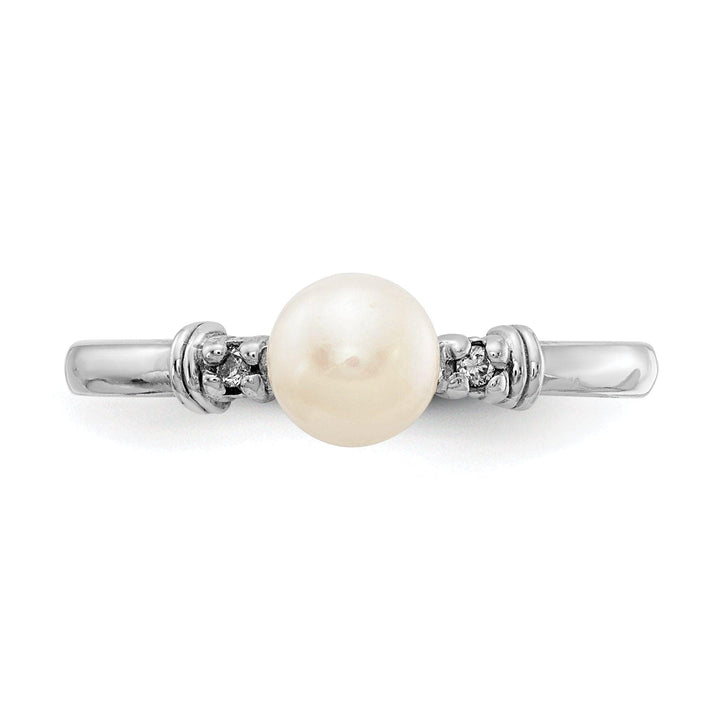 Lovely Rita's Ring 14k White Gold Pearl Diamond Ring