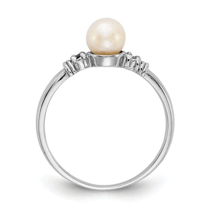 Lovely Rita's Ring 14k White Gold Pearl Diamond Ring