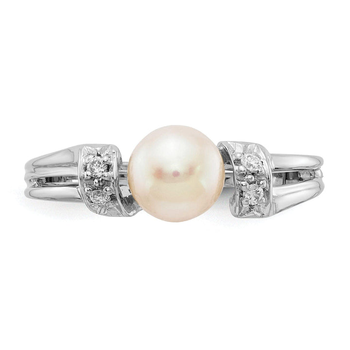 Lovely Rita's Ring 14k White Gold Pearl Diamond Ring