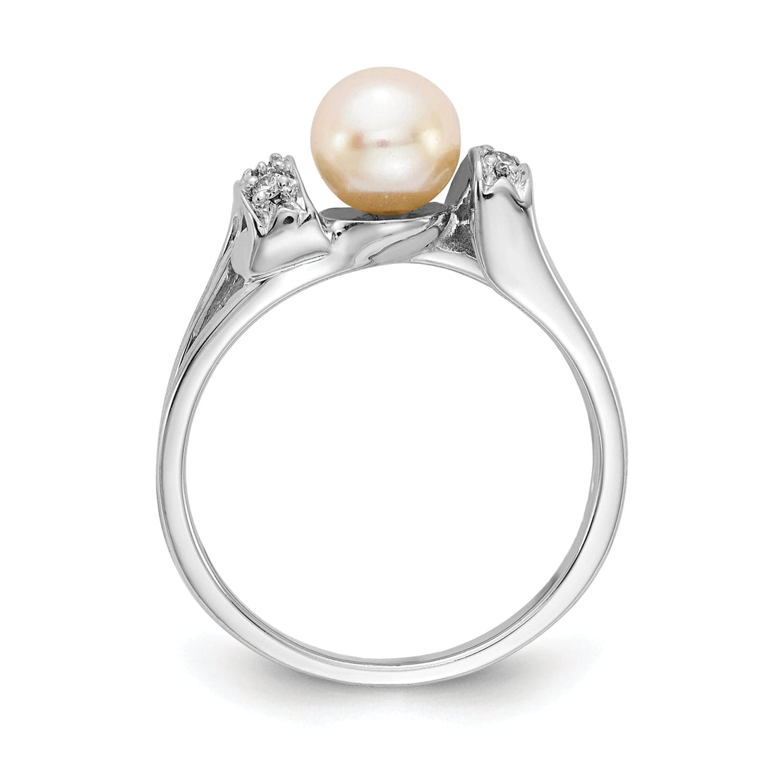 Lovely Rita's Ring 14k White Gold Pearl Diamond Ring