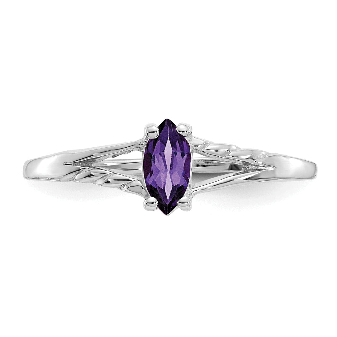 Lovely Rita's Ring 14k White Gold Polished Amethyst Birthstone Ring