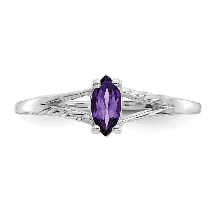 Lovely Rita's Ring 14k White Gold Polished Amethyst Birthstone Ring