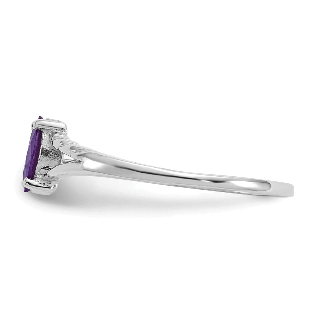 Lovely Rita's Ring 14k White Gold Polished Amethyst Birthstone Ring