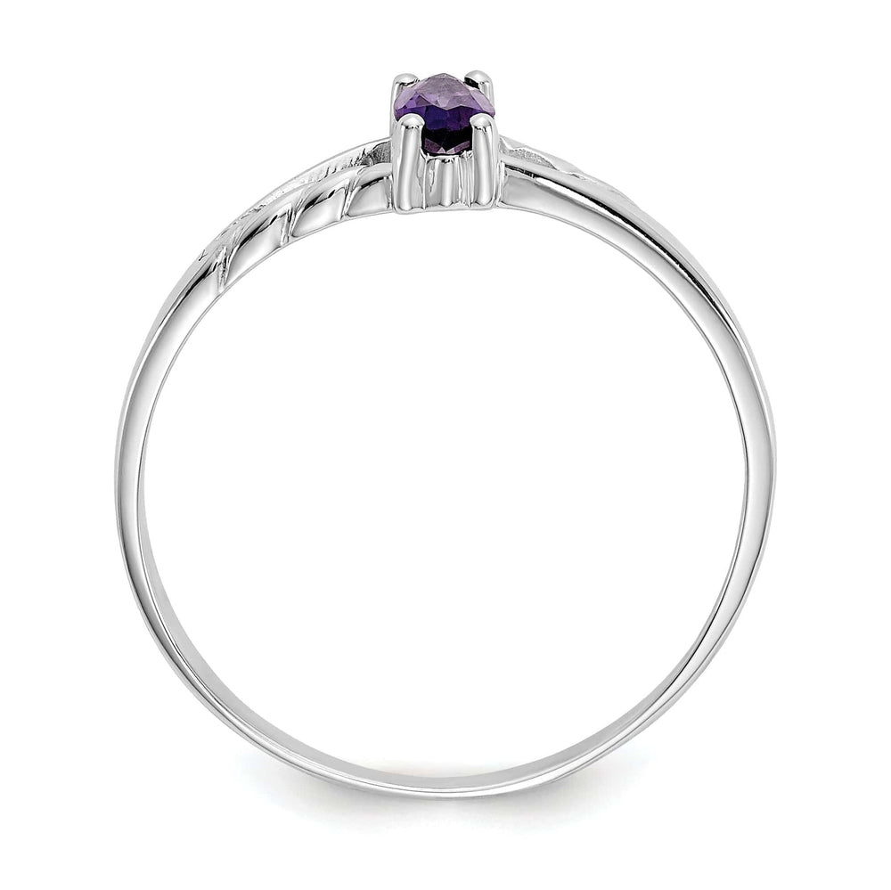 Lovely Rita's Ring 14k White Gold Polished Amethyst Birthstone Ring