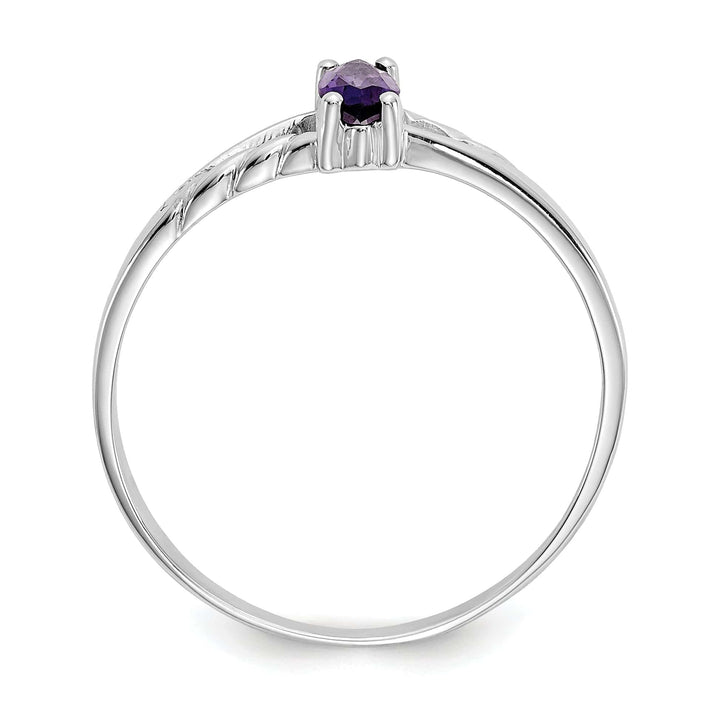 Lovely Rita's Ring 14k White Gold Polished Amethyst Birthstone Ring