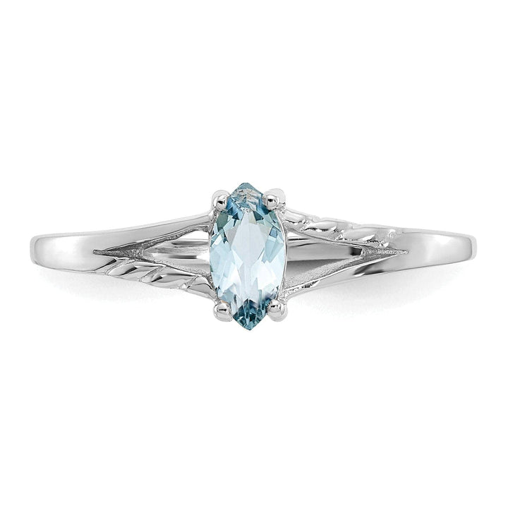 Lovely Rita's Ring 14k White Gold Polished Aquamarine Birthstone Ring