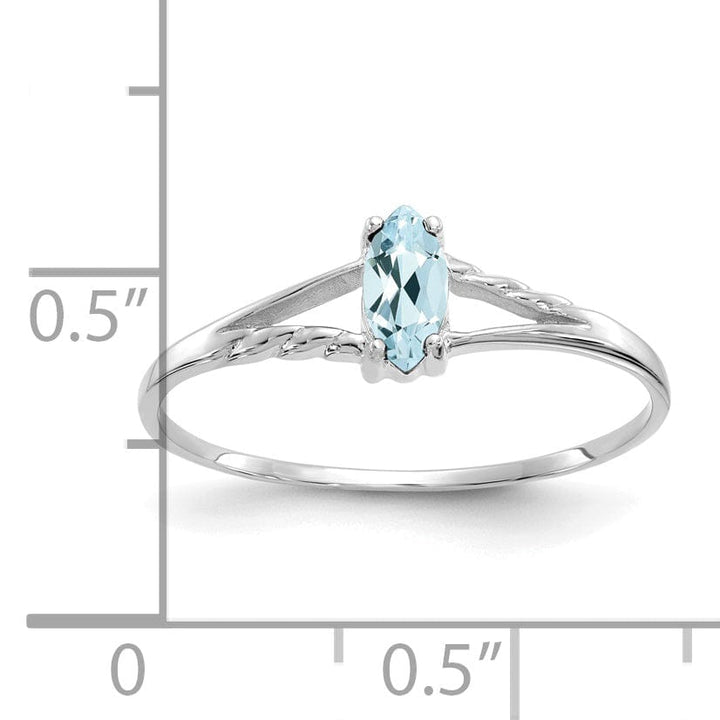 Lovely Rita's Ring 14k White Gold Polished Aquamarine Birthstone Ring