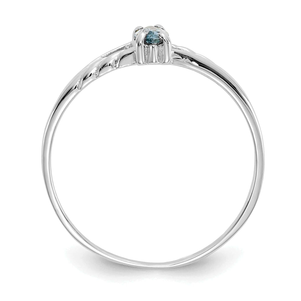 Lovely Rita's Ring 14k White Gold Polished Aquamarine Birthstone Ring