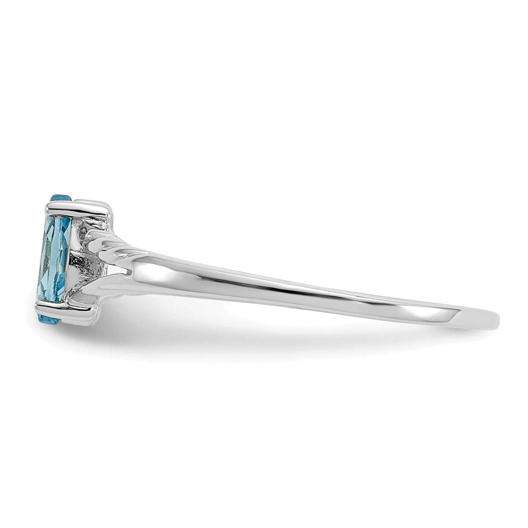 Lovely Rita's Ring 14k White Gold Polished Blue Topaz Birthstone Ring