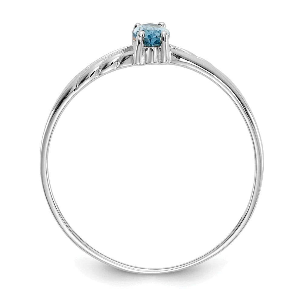 Lovely Rita's Ring 14k White Gold Polished Blue Topaz Birthstone Ring