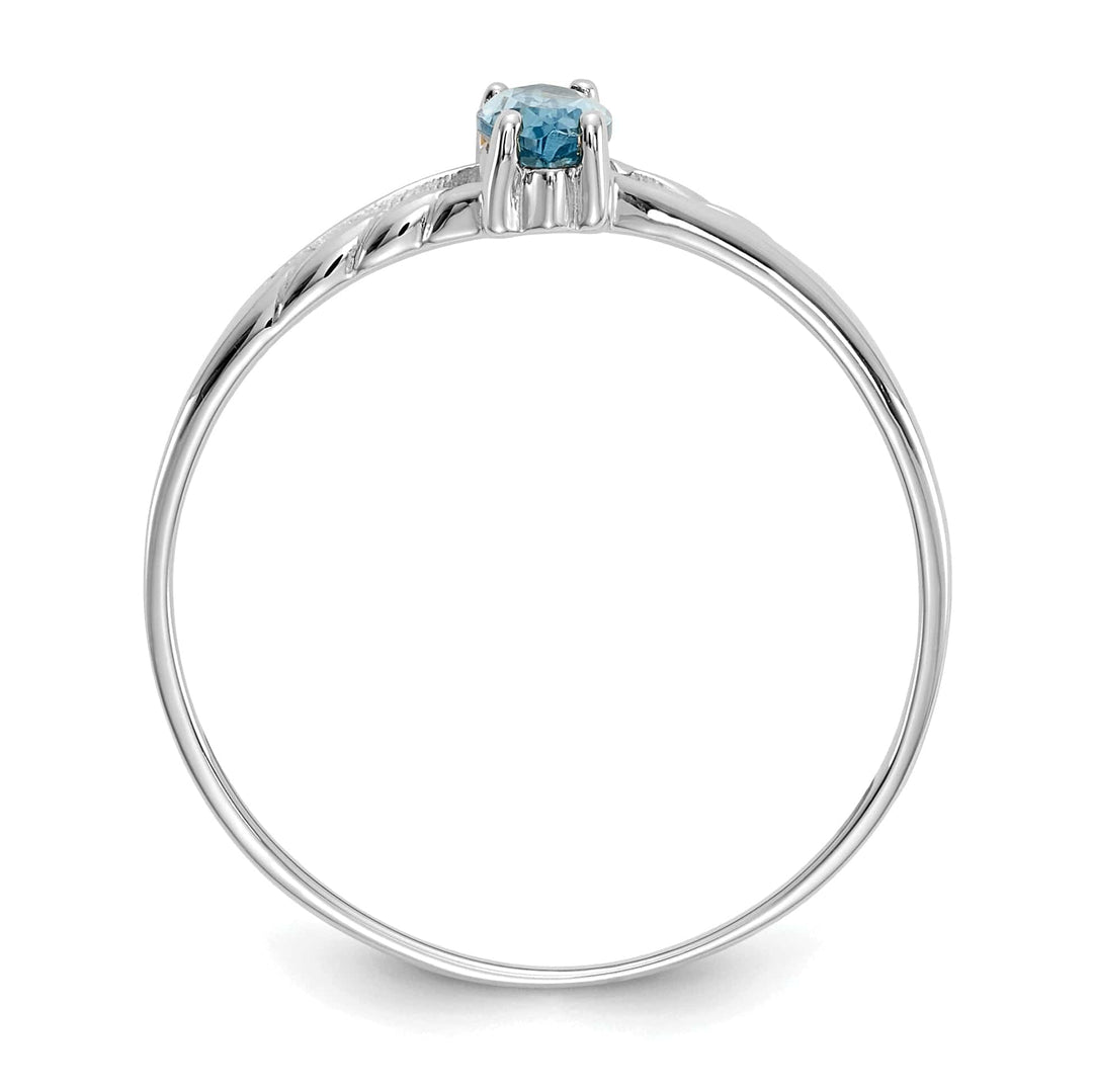 Lovely Rita's Ring 14k White Gold Polished Blue Topaz Birthstone Ring