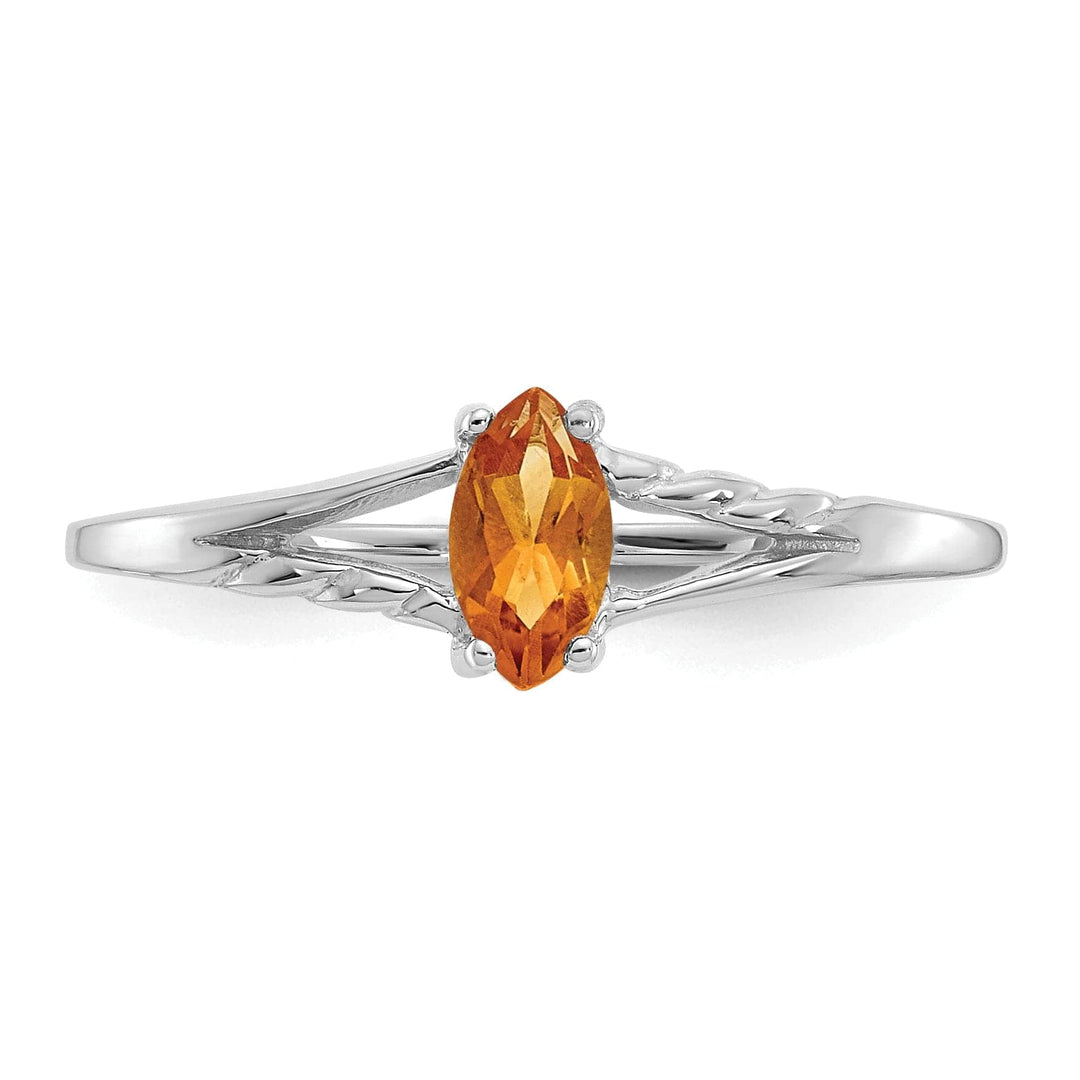 Lovely Rita's Ring 14k White Gold Polished Citrine Birthstone Ring