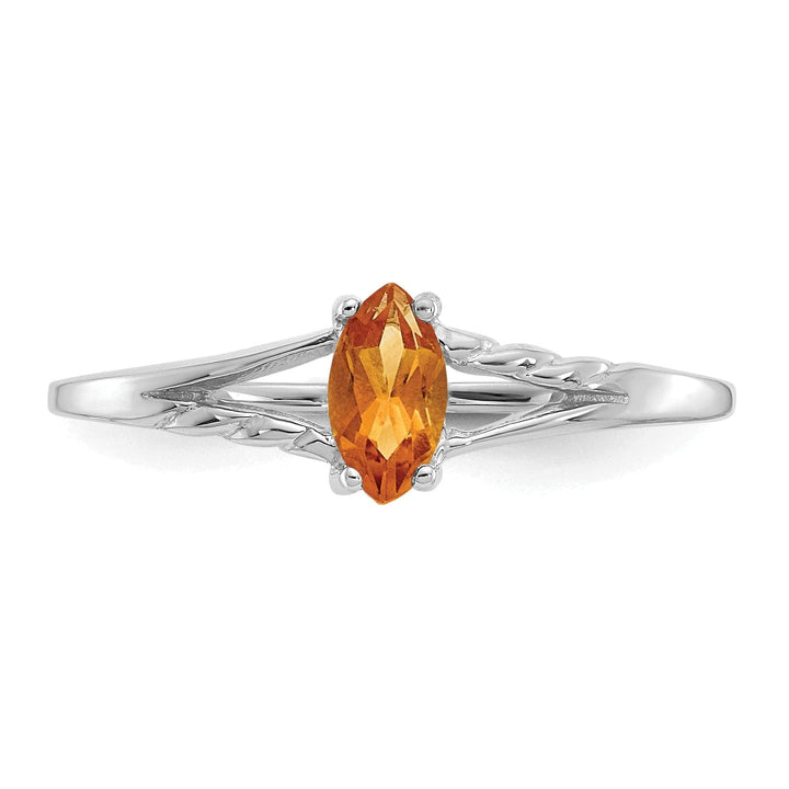 Lovely Rita's Ring 14k White Gold Polished Citrine Birthstone Ring