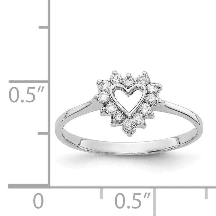 Lovely Rita's Ring 14k White Gold Polished Diamond Heart Ring