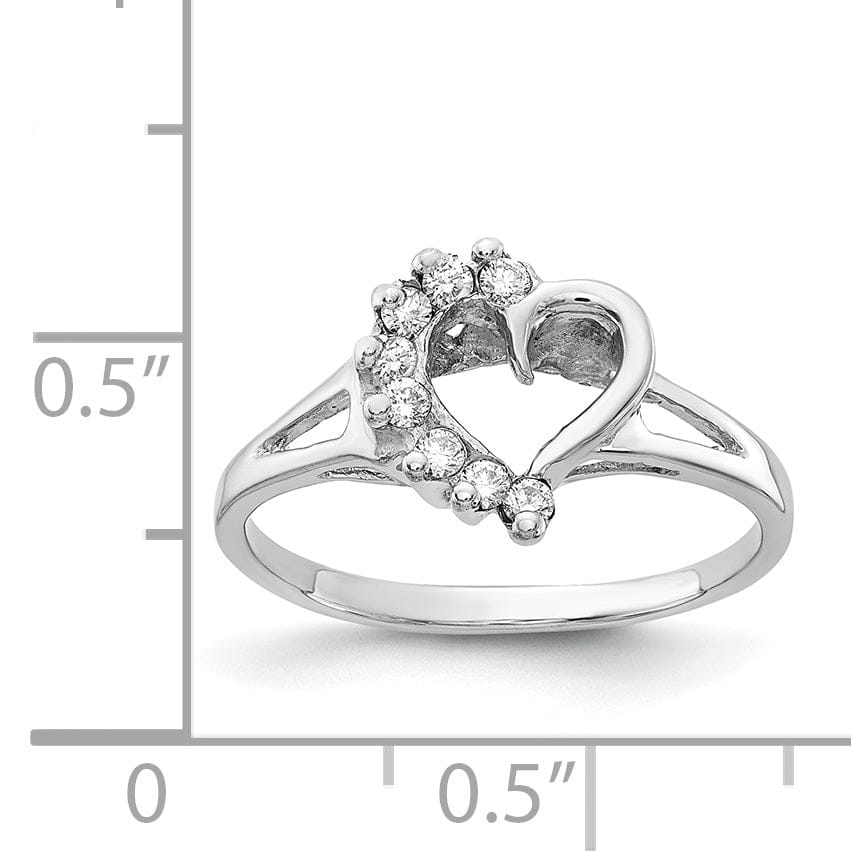 Lovely Rita's Ring 14k White Gold Polished Diamond Heart Ring
