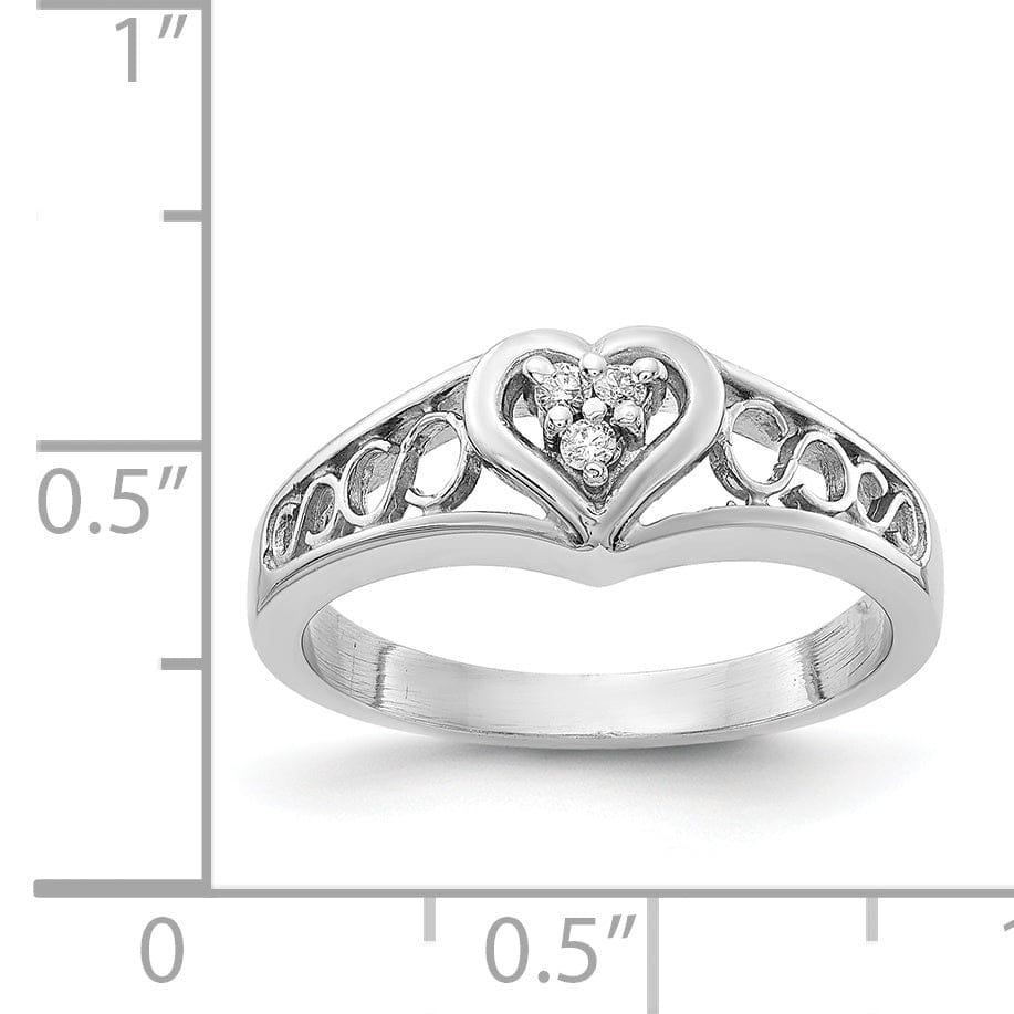 Lovely Rita's Ring 14k White Gold Polished Diamond Heart Ring