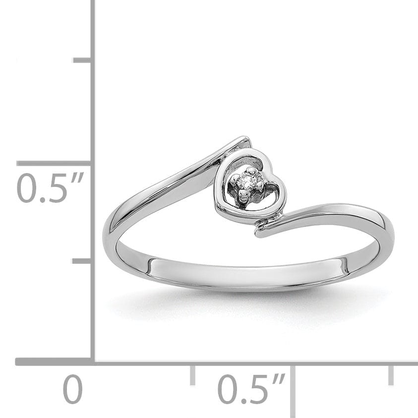 Lovely Rita's Ring 14k White Gold Polished Diamond Heart Ring