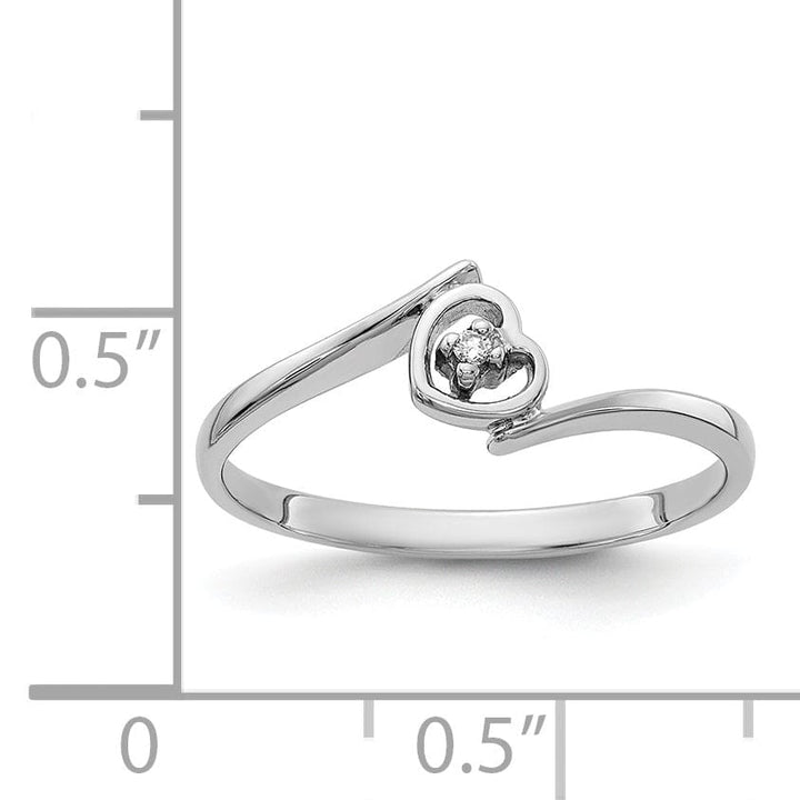 Lovely Rita's Ring 14k White Gold Polished Diamond Heart Ring