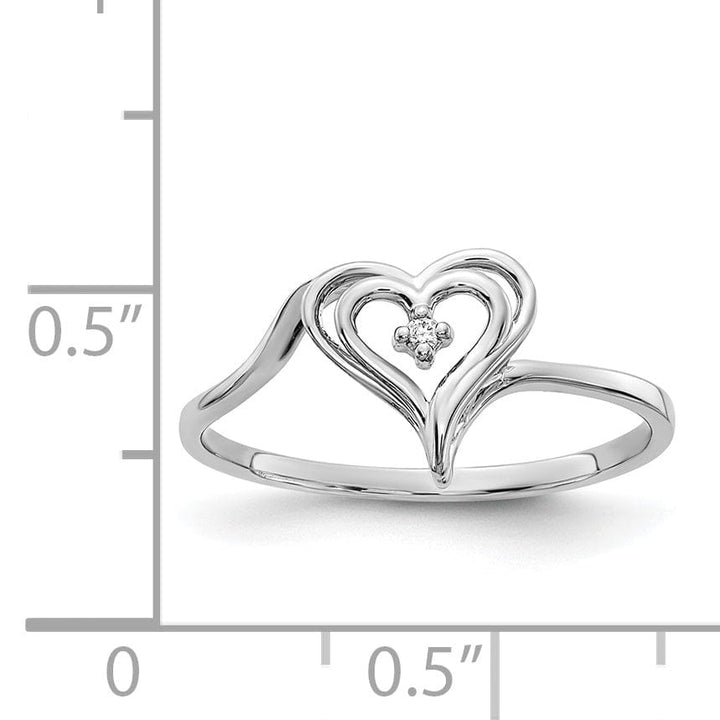 Lovely Rita's Ring 14k White Gold Polished Diamond Heart Ring