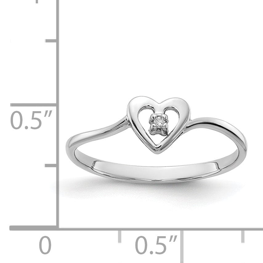 Lovely Rita's Ring 14k White Gold Polished Diamond Heart Ring