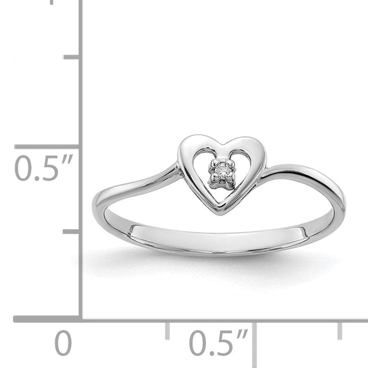 Lovely Rita's Ring 14k White Gold Polished Diamond Heart Ring