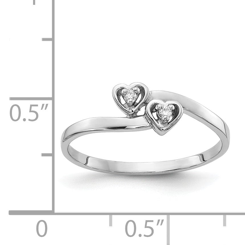 Lovely Rita's Ring 14k White Gold Polished Diamond Heart Ring