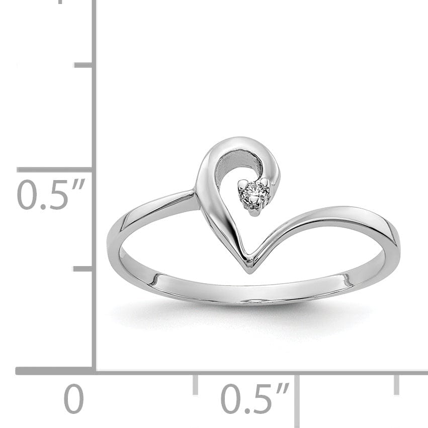 Lovely Rita's Ring 14k White Gold Polished Diamond Heart Ring