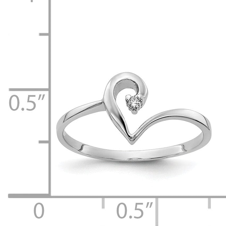 Lovely Rita's Ring 14k White Gold Polished Diamond Heart Ring