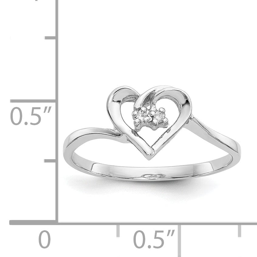 Lovely Rita's Ring 14k White Gold Polished Diamond Heart Ring