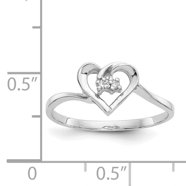 Lovely Rita's Ring 14k White Gold Polished Diamond Heart Ring