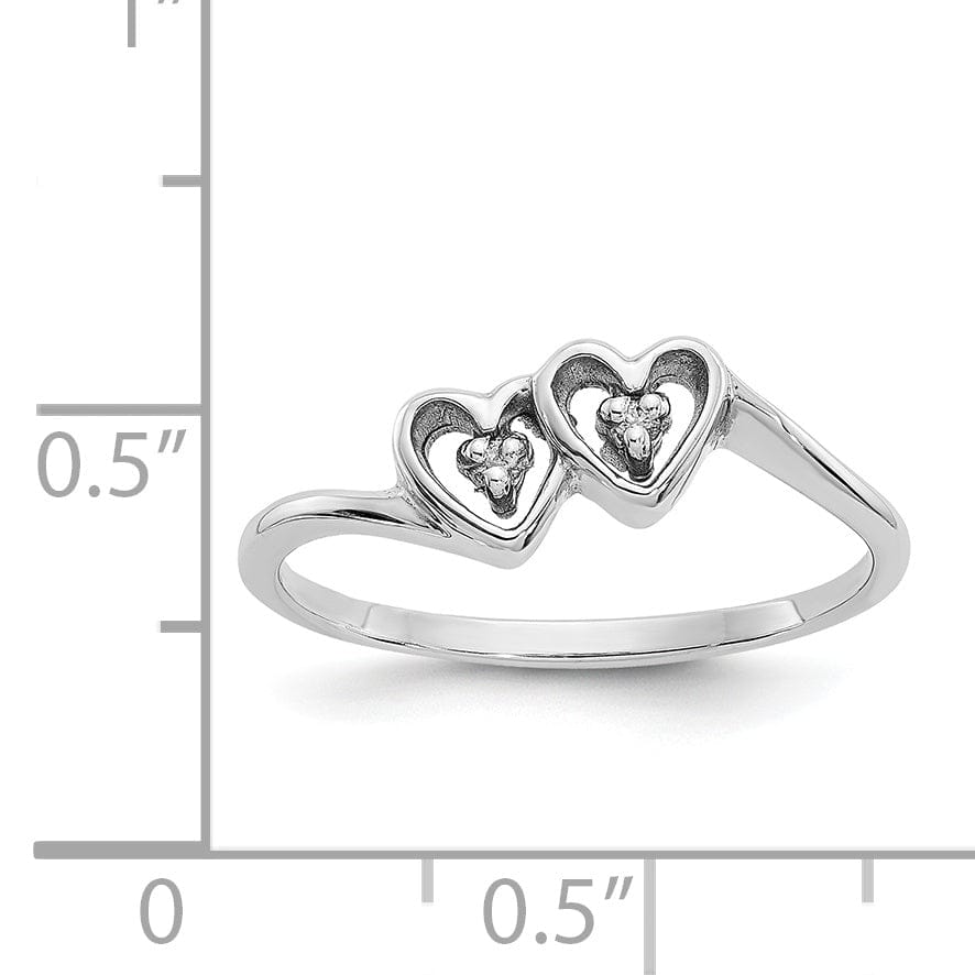 Lovely Rita's Ring 14k White Gold Polished Diamond Heart Ring