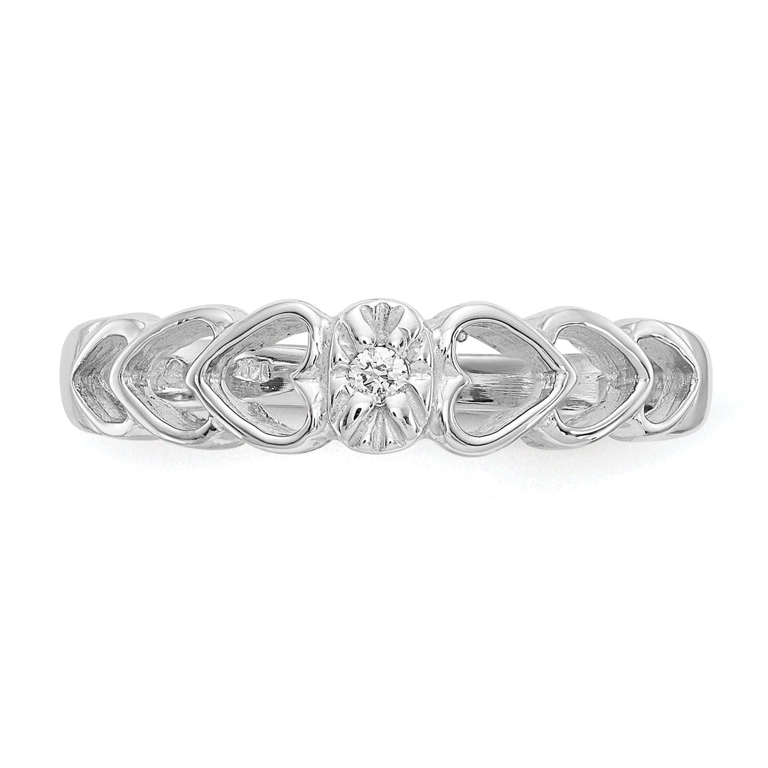Lovely Rita's Ring 14k White Gold Polished Diamond Heart Ring
