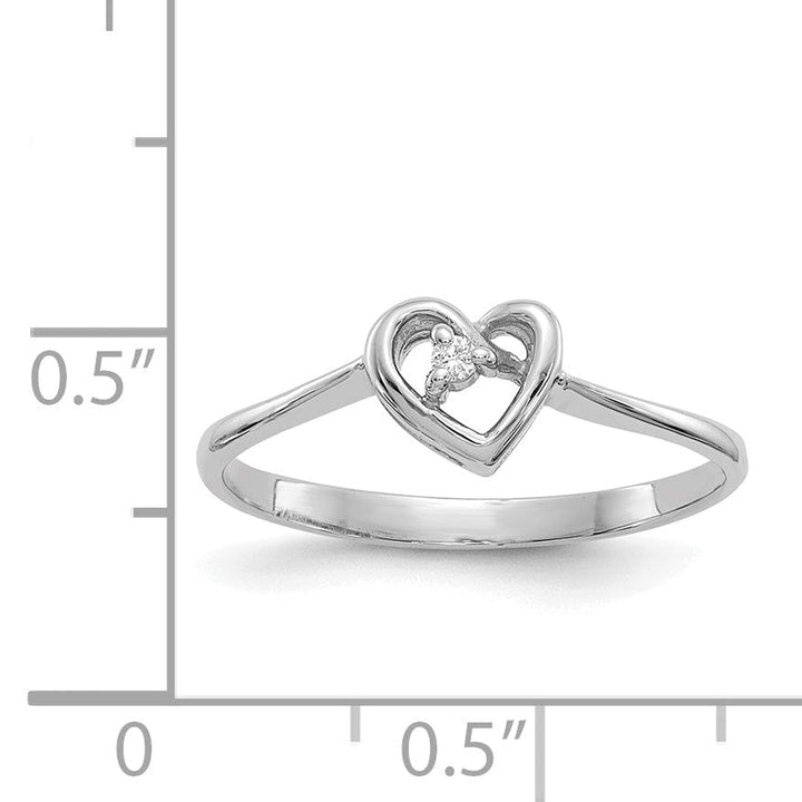 Lovely Rita's Ring 14k White Gold Polished Diamond Heart Ring