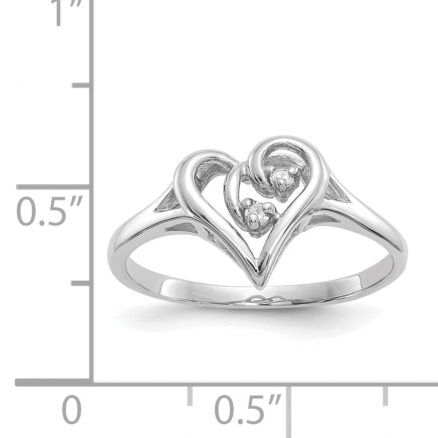 Lovely Rita's Ring 14k White Gold Polished Diamond Heart Ring