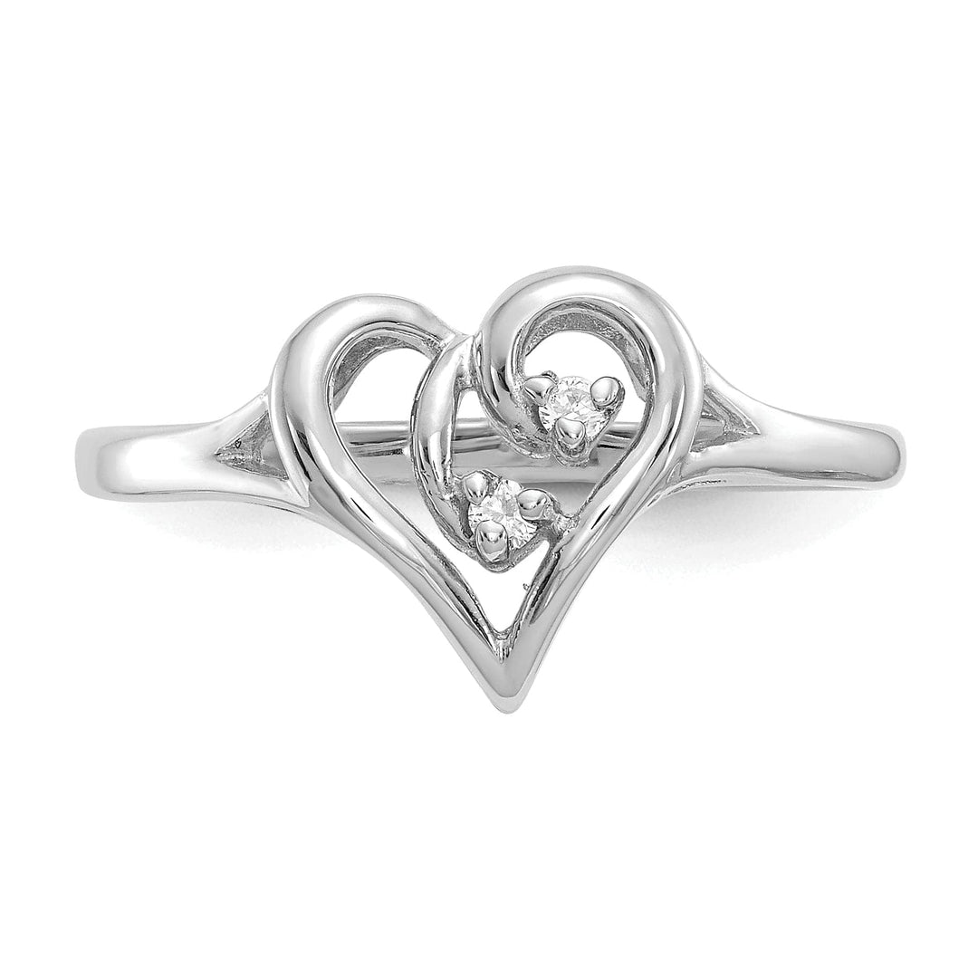 Lovely Rita's Ring 14k White Gold Polished Diamond Heart Ring