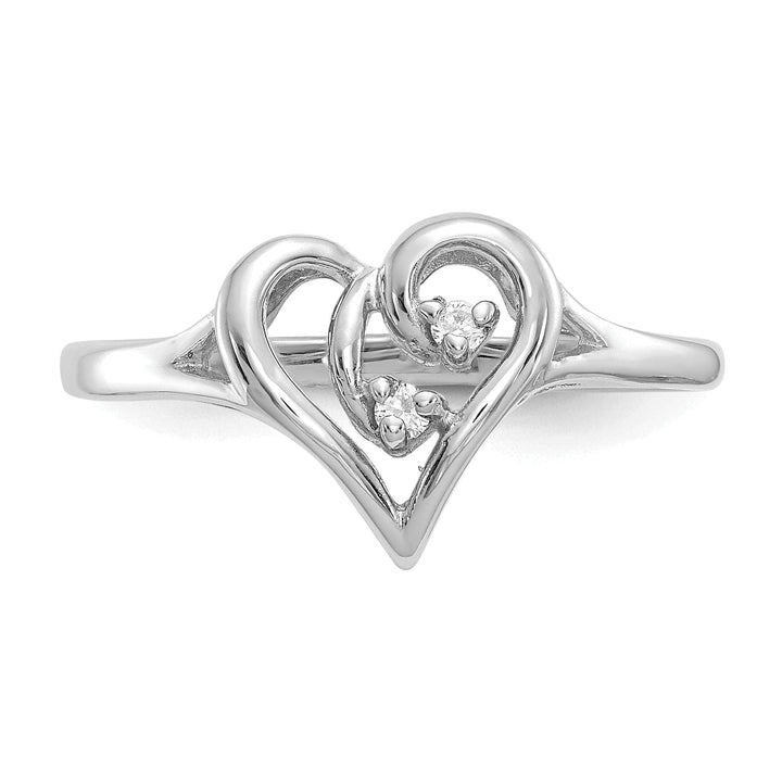 Lovely Rita's Ring 14k White Gold Polished Diamond Heart Ring
