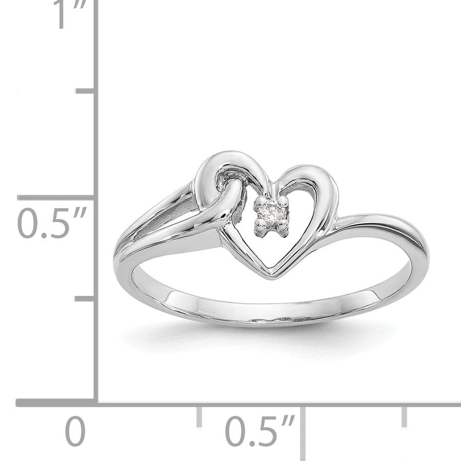 Lovely Rita's Ring 14k White Gold Polished Diamond Heart Ring