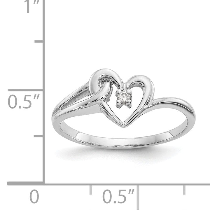 Lovely Rita's Ring 14k White Gold Polished Diamond Heart Ring