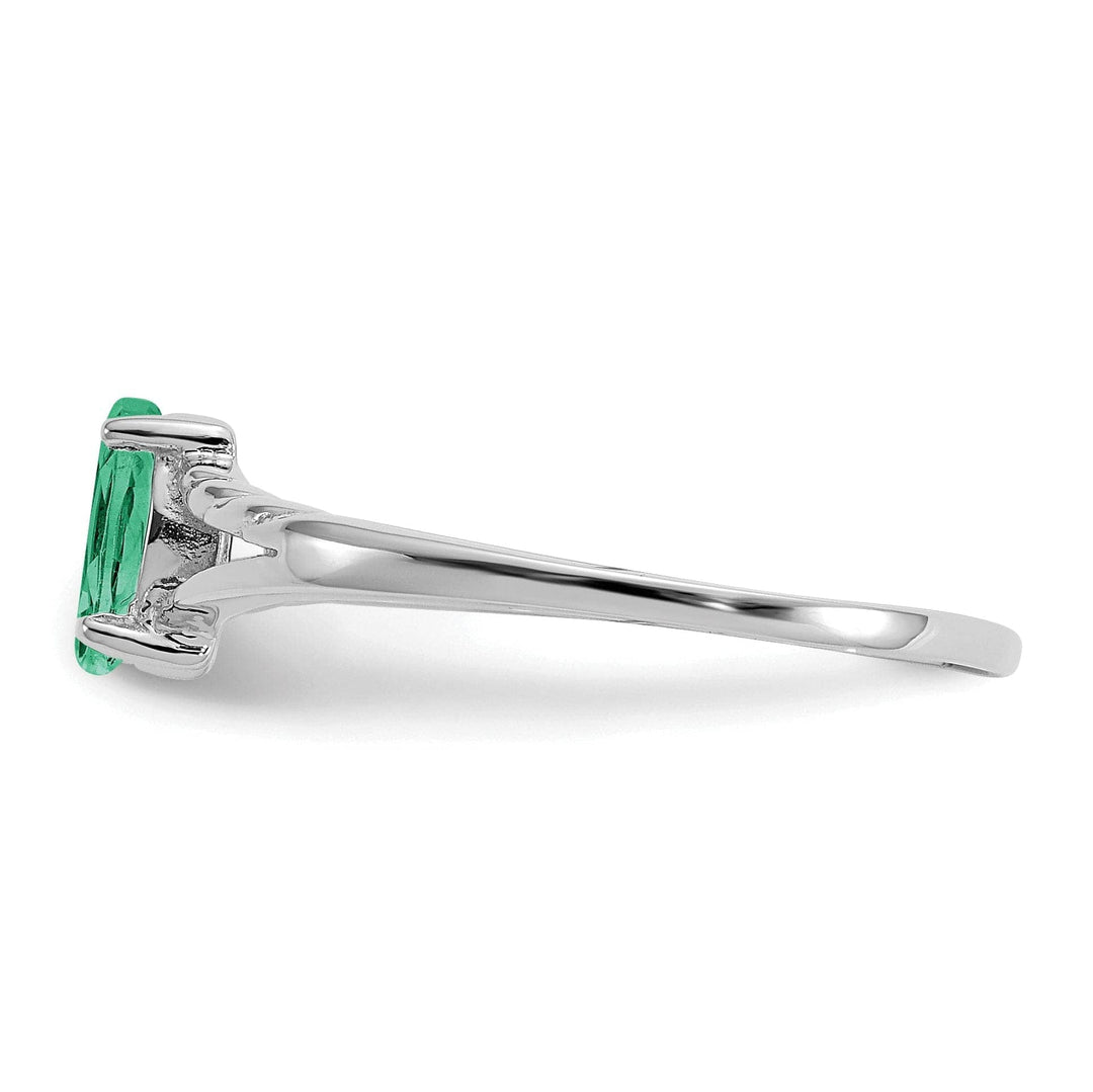 Lovely Rita's Ring 14k White Gold Polished Emerald Birthstone Ring