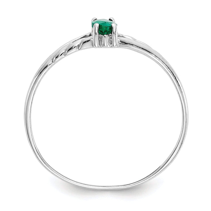 Lovely Rita's Ring 14k White Gold Polished Emerald Birthstone Ring