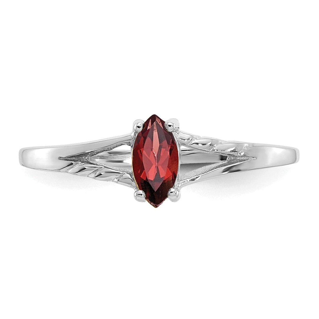 Lovely Rita's Ring 14k White Gold Polished Garnet Birthstone Ring