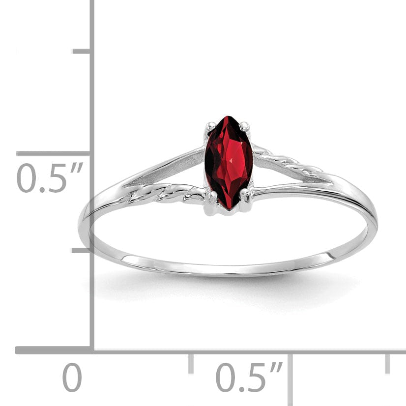 Lovely Rita's Ring 14k White Gold Polished Garnet Birthstone Ring