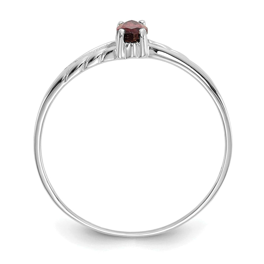 Lovely Rita's Ring 14k White Gold Polished Garnet Birthstone Ring