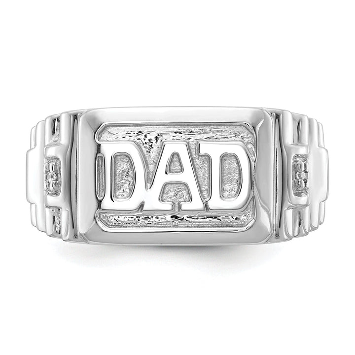Lovely Rita's Ring 14k White Gold Polished Men's Diamond Dad Ring