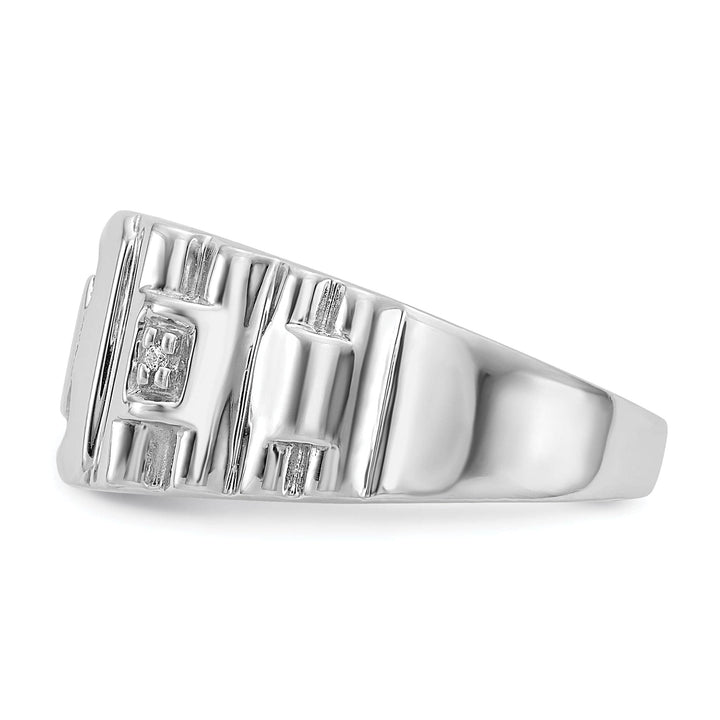 Lovely Rita's Ring 14k White Gold Polished Men's Diamond Dad Ring