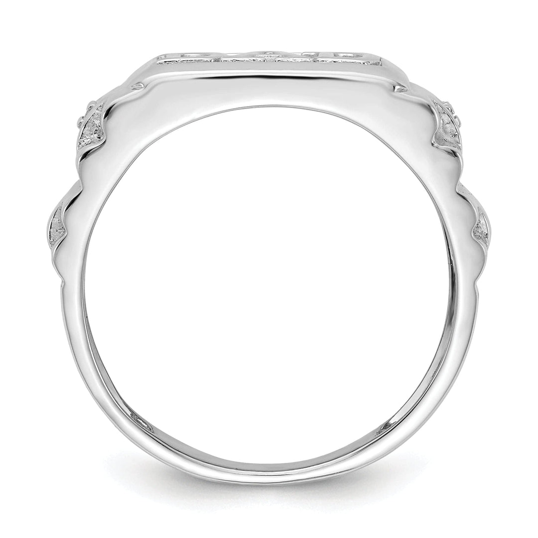 Lovely Rita's Ring 14k White Gold Polished Men's Diamond Dad Ring