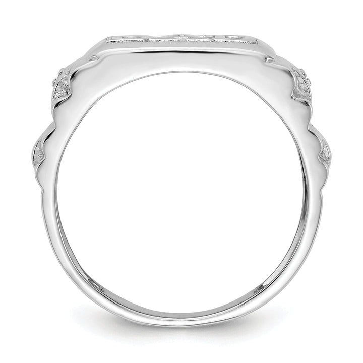 Lovely Rita's Ring 14k White Gold Polished Men's Diamond Dad Ring